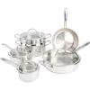 imageKenmore Elite Devon Heavy Gauge Stainless Steel TriPly Impact Bonded Induction Cookware Set 10Piece10Piece Cookware Set