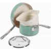 imageOprahs Favorite Things  4Piece HeavyGauge Aluminum Pots and Pans Cookware Set wNonStick NonToxic Ceramic Interior and Ceramic Steamer Insert Sage Green