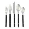 imageSur La Table Kitchen Essentials 20 Piece Flatware Silverware Set  Stainless Steel Utensils  Forks Spoons Knives  LinenBlack