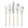 imageSur La Table Kitchen Essentials 20 Piece Flatware Silverware Set  Stainless Steel Utensils  Forks Spoons Knives  LinenLinen