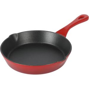 imageCrock Pot 8 Inch European Enameled Cast Iron Skillet  Gradient Red
