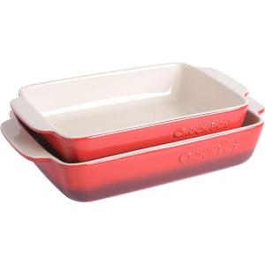 imageCrockPot 2Piece Ceramic Bakeware Set 2Piece RedRed