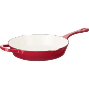 imageCrockPot 3 Qt Enamel Cast Iron Sauce Pan WLid  Teal OmbreScarlet Red