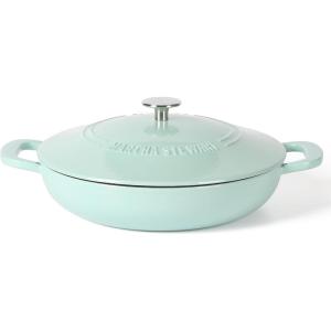 imageMartha Stewart Eastholm 3Quart Enameled Cast Iron Dutch Oven  Martha BlueMartha Blue w Gold Knob