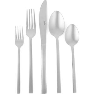 imageMartha Stewart Watercliffe 16 pc Flatware Set Stainless Steel wABS Handle  Warm GreySouthland Mirror Polish