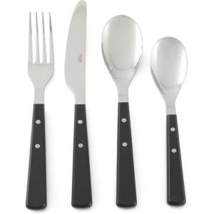 imageMartha Stewart Watercliffe 16 pc Flatware Set Stainless Steel wABS Handle  Warm GreyWatercliffe Black