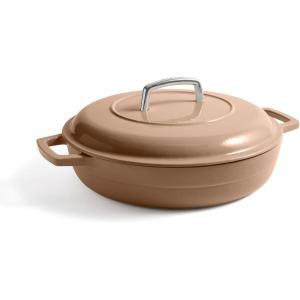 imageMartha by Martha Stewart 5 QT Enameled Cast Iron Dutch Oven wLid  CobblestoneGanache
