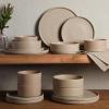 imageGibson Elite 16 Piece Dreamweaver Double Bowl Terracotta Reactive Dinnerware Set  Sand Cream Service for 4 16pcsEarthstone Taupe