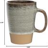 imageGibson Elite 16 Piece Dreamweaver Double Bowl Terracotta Reactive Dinnerware Set  Sand Cream Service for 4 16pcsEarthy Brown Mugs