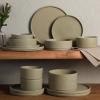 imageGibson Elite 16 Piece Dreamweaver Double Bowl Terracotta Reactive Dinnerware Set  Sand Cream Service for 4 16pcsGreen