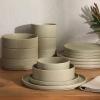 imageGibson Elite 16 Piece Dreamweaver Double Bowl Terracotta Reactive Dinnerware Set  Sand Cream Service for 4 16pcsGreen