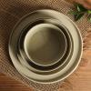 imageGibson Elite 16 Piece Dreamweaver Double Bowl Terracotta Reactive Dinnerware Set  Sand Cream Service for 4 16pcsGreen