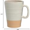 imageGibson Elite 16 Piece Dreamweaver Double Bowl Terracotta Reactive Dinnerware Set  Sand Cream Service for 4 16pcsSand Cream Mugs