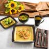 imageGibson Elite Althea Reactive Dinnerware Set Teal Service for 4 16pcsAmber