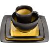imageGibson Elite Althea Reactive Dinnerware Set Teal Service for 4 16pcsAmber
