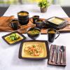 imageGibson Elite Althea Reactive Dinnerware Set Teal Service for 4 16pcsAmber