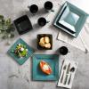 imageGibson Elite Althea Reactive Dinnerware Set Teal Service for 4 16pcsBlueBlack