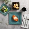 imageGibson Elite Althea Reactive Dinnerware Set Teal Service for 4 16pcsBlueBlack