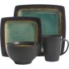 imageGibson Elite Althea Reactive Dinnerware Set Teal Service for 4 16pcsJade