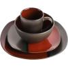 imageGibson Elite Althea Reactive Dinnerware Set Teal Service for 4 16pcsRed and Grey