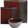 imageGibson Elite Althea Reactive Dinnerware Set Teal Service for 4 16pcsRedChocolate