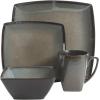 imageGibson Elite Althea Reactive Dinnerware Set Teal Service for 4 16pcsTaupe