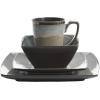 imageGibson Elite Althea Reactive Dinnerware Set Teal Service for 4 16pcsTaupe