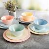 imageGibson Home Brist Melamine Plastic Dinnerware Set Service for Four 12pcs Pastels