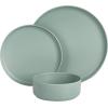 imageGibson Home Canyon Crest Stackable Matte Melamine Set  Sage Green Service for Four 12pcs