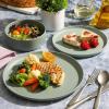 imageGibson Home Canyon Crest Stackable Matte Melamine Set  Sage Green Service for Four 12pcs