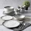 imageGibson Home Granite Organic Round Melamine Plastic Dinnerware Set Service for Four 16pcs MarbleMarble