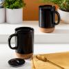 imageGibson Home Modani 2 Pack Large 165 OZ Ceramic Mugs Set with Removable Cork Bottom and Lid  BlackBlack