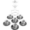 imageGibson Home Modani 2 Pack Large 165 OZ Ceramic Mugs Set with Removable Cork Bottom and Lid  BlackBlackWhite