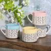 imageGibson Home Modani 2 Pack Large 165 OZ Ceramic Mugs Set with Removable Cork Bottom and Lid  BlackMorning Mist