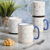 imageGibson Home Modani 2 Pack Large 165 OZ Ceramic Mugs Set with Removable Cork Bottom and Lid  BlackParkmill