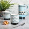 imageGibson Home Modani 2 Pack Large 165 OZ Ceramic Mugs Set with Removable Cork Bottom and Lid  BlackPrimevalley