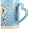 imageGibson Home Modani 2 Pack Large 165 OZ Ceramic Mugs Set with Removable Cork Bottom and Lid  BlackSunbloom
