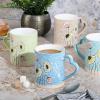 imageGibson Home Modani 2 Pack Large 165 OZ Ceramic Mugs Set with Removable Cork Bottom and Lid  BlackSunbloom