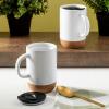 imageGibson Home Modani 2 Pack Large 165 OZ Ceramic Mugs Set with Removable Cork Bottom and Lid  BlackWhite
