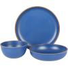 imageGibson Home Rockabye 12 Piece Double Bowl Melamine Dinnerware Set  Matte RedMatte Blue