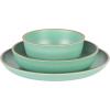 imageGibson Home Rockabye 12 Piece Double Bowl Melamine Dinnerware Set  Matte RedMatte Green