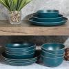 imageGibson Home Rockabye 12 Piece Double Bowl Melamine Dinnerware Set  Matte RedMatte Teal