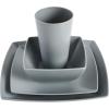 imageGibson Home Soho Grayson Square Melamine Plastic Dinnerware Set Service for Four 16pcs Grey