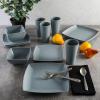 imageGibson Home Soho Grayson Square Melamine Plastic Dinnerware Set Service for Four 16pcs Grey