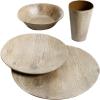 imageGibson Home Woodlands Round Melamine Plastic Dinnerware Set Service for Four 16pcs Wood