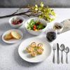 imageGibson Home Zen Buffet Porcelain Dinnerware Set Service for 8 40pcs White EmbossedWhite All U Need Set
