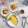 imageGibson Home Zen Buffet Porcelain Dinnerware Set Service for 8 40pcs White EmbossedWhite Coupe  16pcs