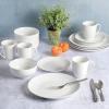 imageGibson Home Zen Buffet Porcelain Dinnerware Set Service for 8 40pcs White EmbossedWhite Coupe  16pcs