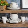 imageGibson Home Zen Buffet Porcelain Dinnerware Set Service for 8 40pcs White EmbossedWhite Coupe  16pcs