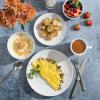 imageGibson Home Zen Buffet Porcelain Dinnerware Set Service for 8 40pcs White EmbossedWhite Coupe  30pcs